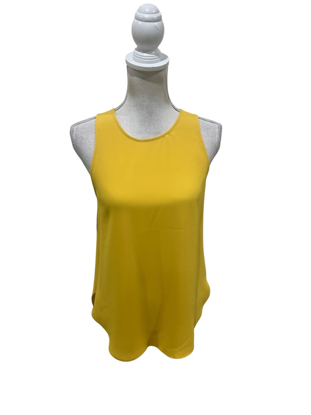NWT Wilfred mustard yellow longline sleeveless blouse back exposed zipper small